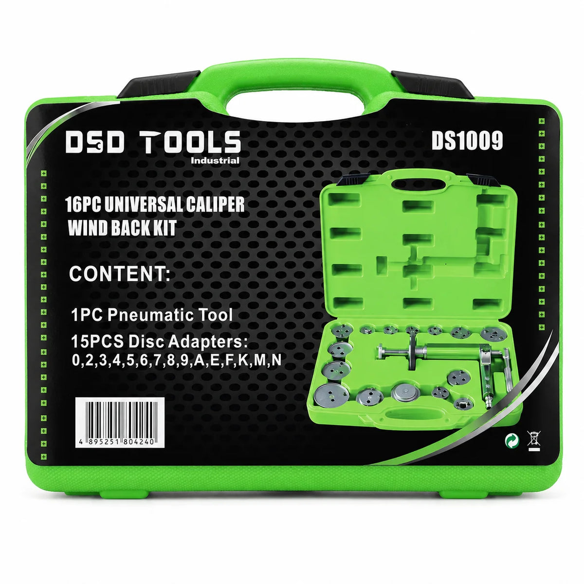 16pc Universal Caliper Pneumatic Wind Back Kit DS1009