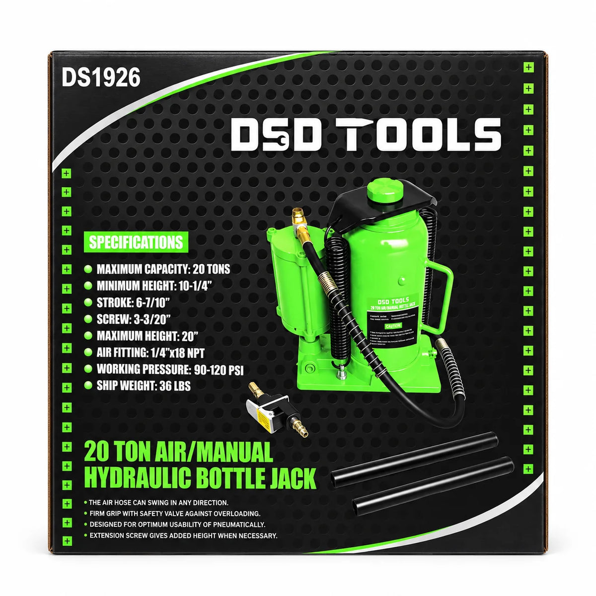 20 Ton Low Profile Air Bottle Jack DS1926