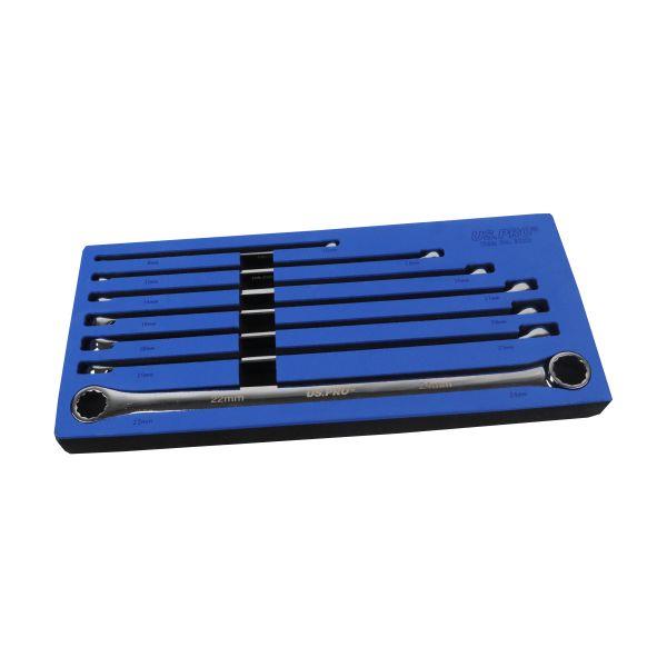 7pc Aviation Double Ended Ring Extra Long Spanner Set 8 - 24mm 3222