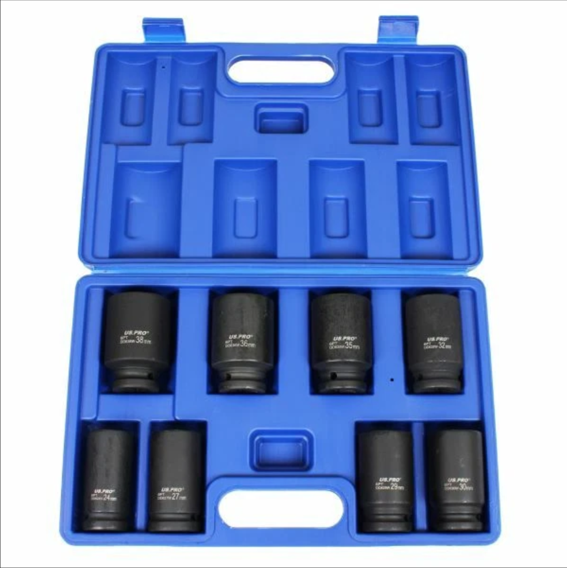 8-Piece 3/4″ Drive 6-Point Deep Impact Sockets, Metric 24-38mm – 1386