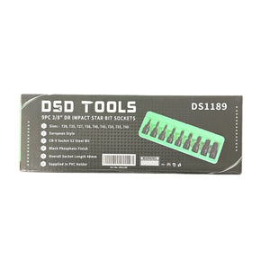 9pc 3/8” DR Impact Torx Star Bit Sockets Set T20 - T60 DS1189