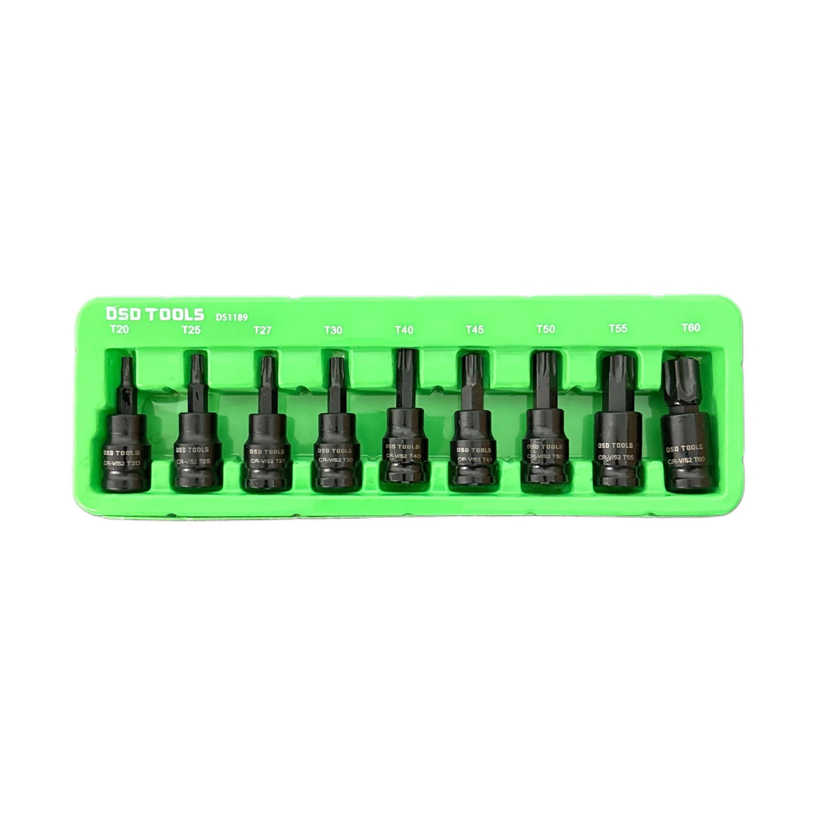 US PRO INDUSTRIAL Set de 9 bucăți 3/8” DR Impact Torx Star Bit T20 - T60 