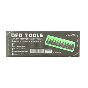11PC 3/8″ DR IMPACT TAMPER STAR BIT SOCKETS DS1201
