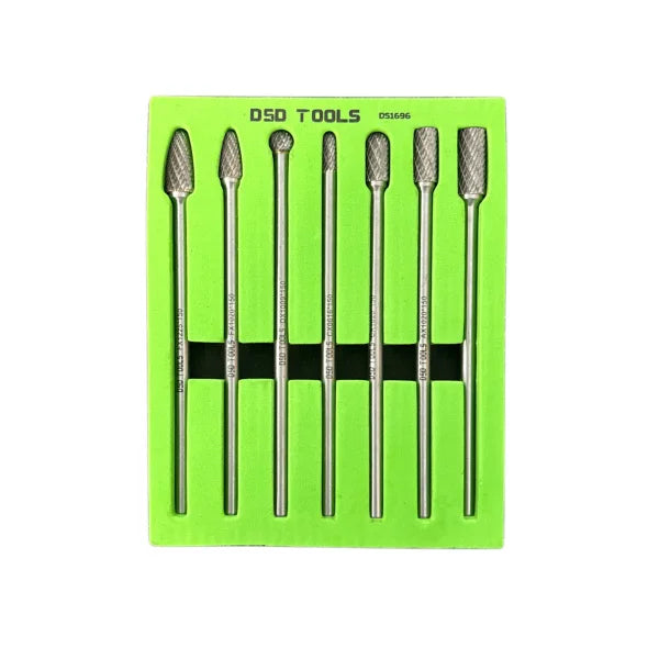 7pc Extra Long Tungsten Carbide Burrs Set DS1696