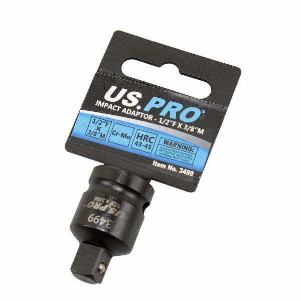Impact Socket Adaptor Step Up Adapter 1/2" Inch F to 3/8" Inch M 3499