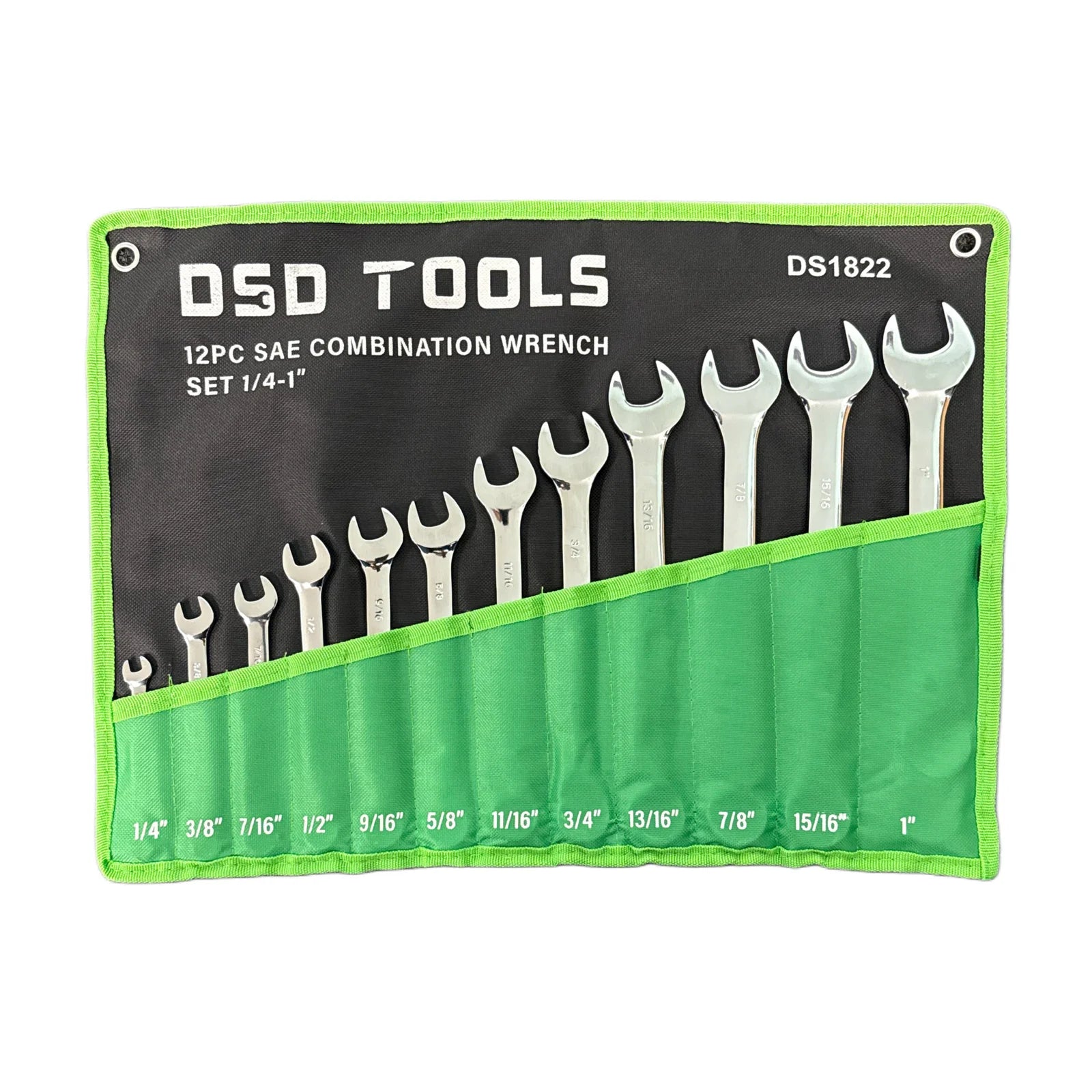 12pc SAE / AF Imperial Combination Spanner Wrench Set 1/4 - 1" DS1822