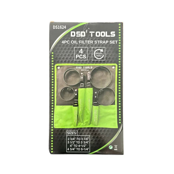 4 Piece Swivel Oil Filter Strap Removal Wrench Set DS1624