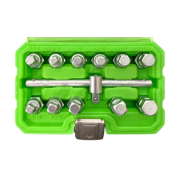 12pc 3/8″ Dr Drain Plug Key Set DS1653