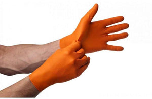 Orange nitrile gloves 8G 500pc per carton size L DS4000