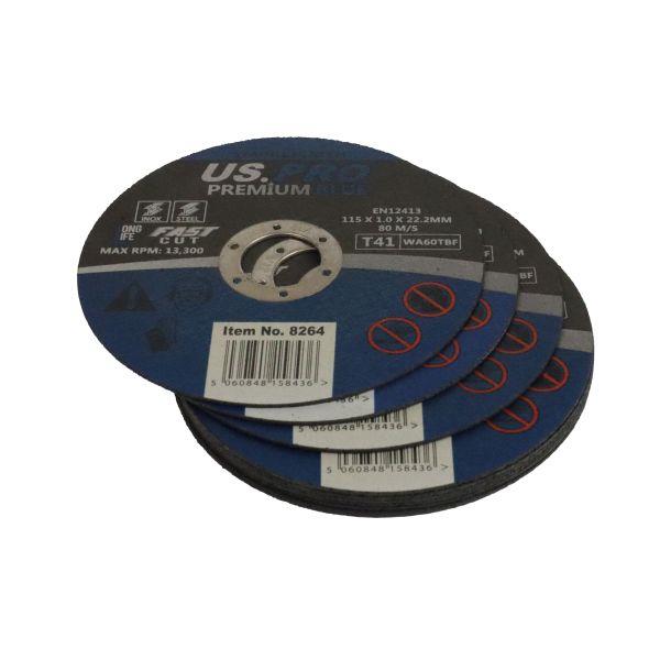 Premium Blue 115 X 1.0 X 22.2MM Metal Cutting Discs - Box 400 - 8264