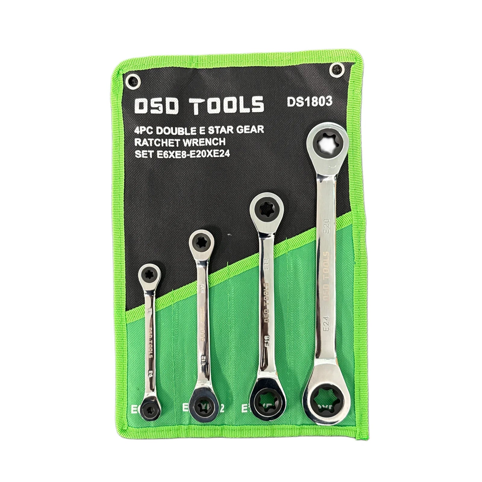 4PC DOUBLE E STAR GEAR RATCHET WRENCH SET DS1803
