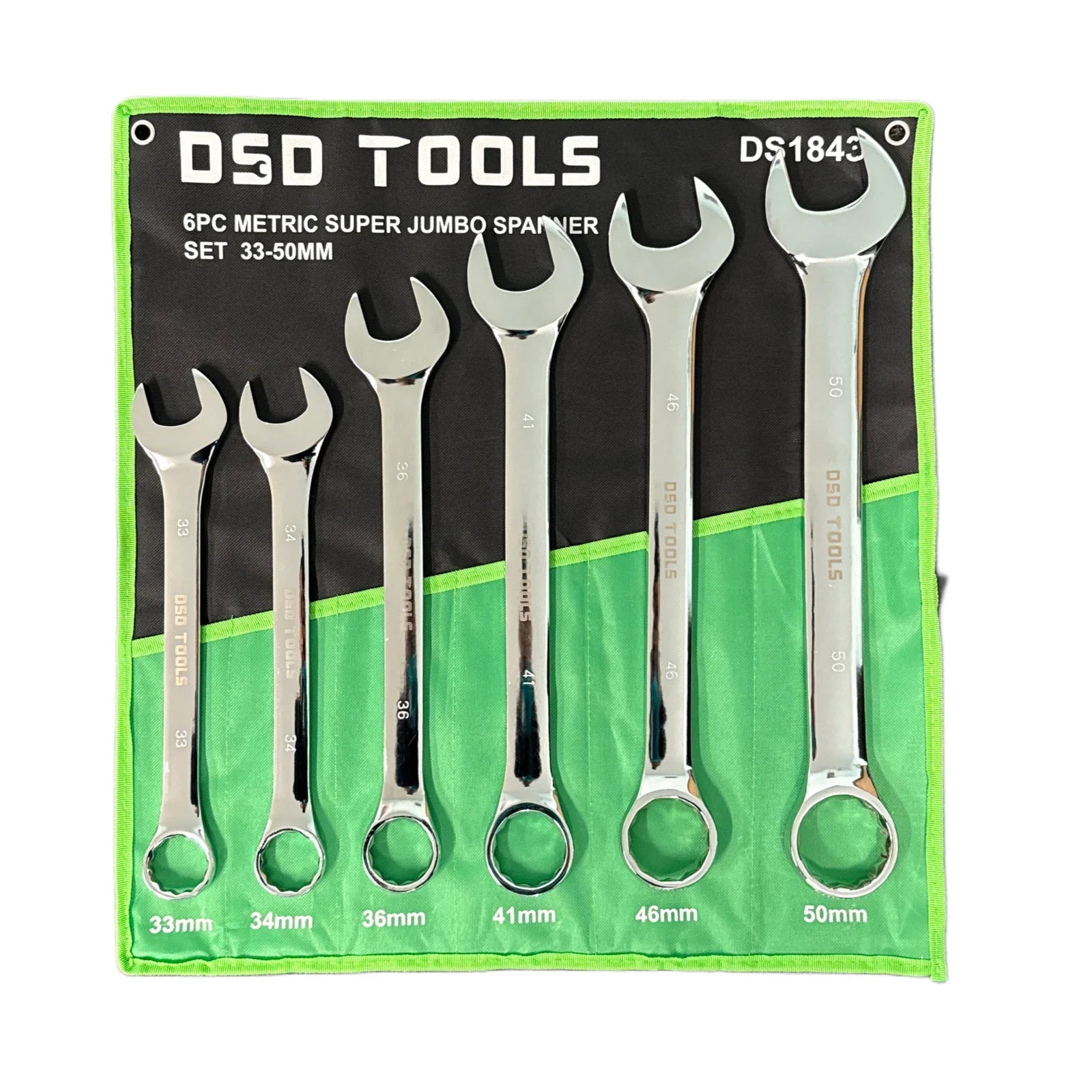 6pc Super Jumbo Combination Spanner Set Wrench 33-50mm DS1843