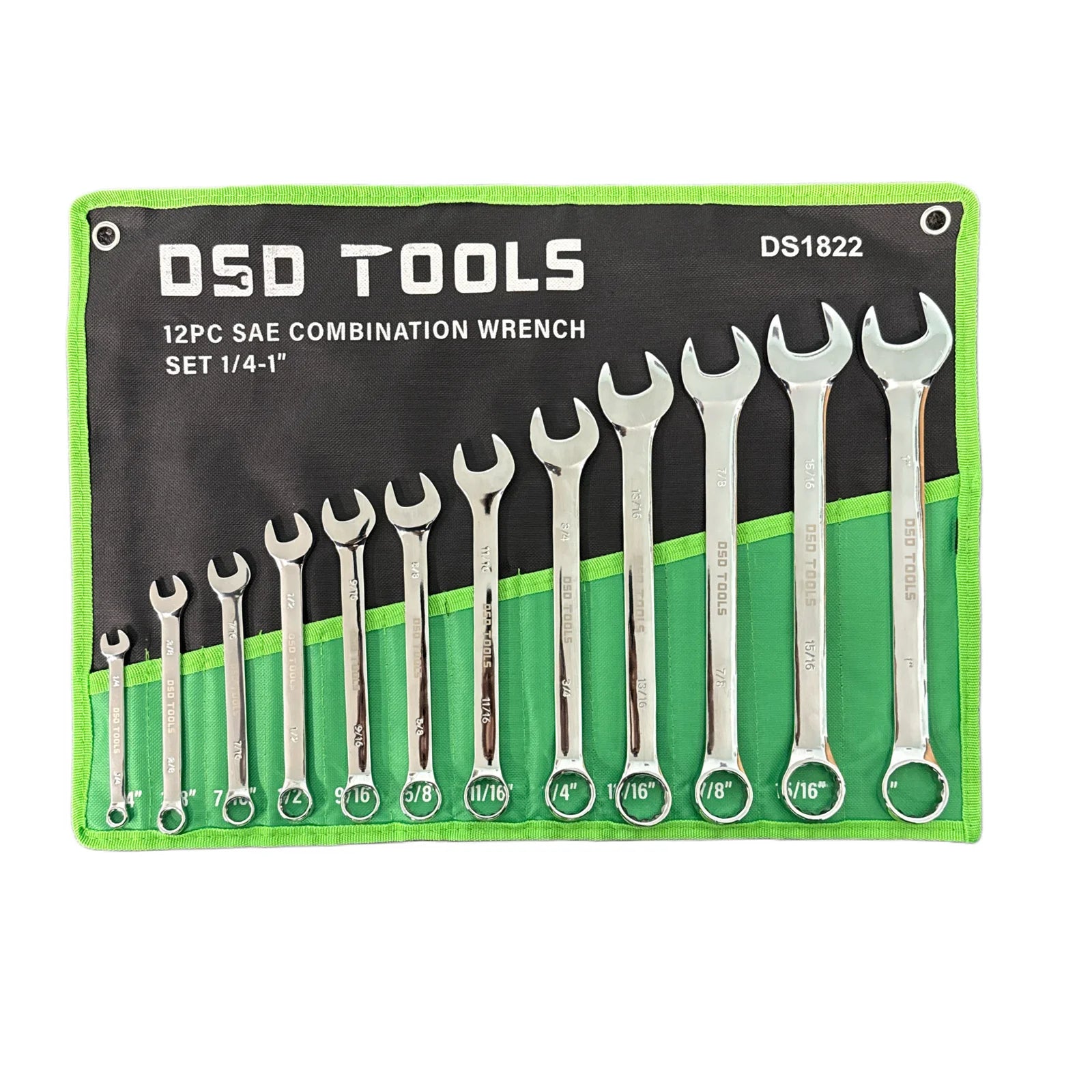 12pc SAE / AF Imperial Combination Spanner Wrench Set 1/4 - 1" DS1822