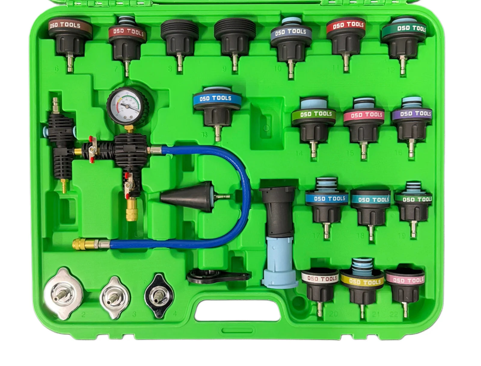 28pc Coolant Radiator System Pressure Tester, Refill Kit Purge DS1838