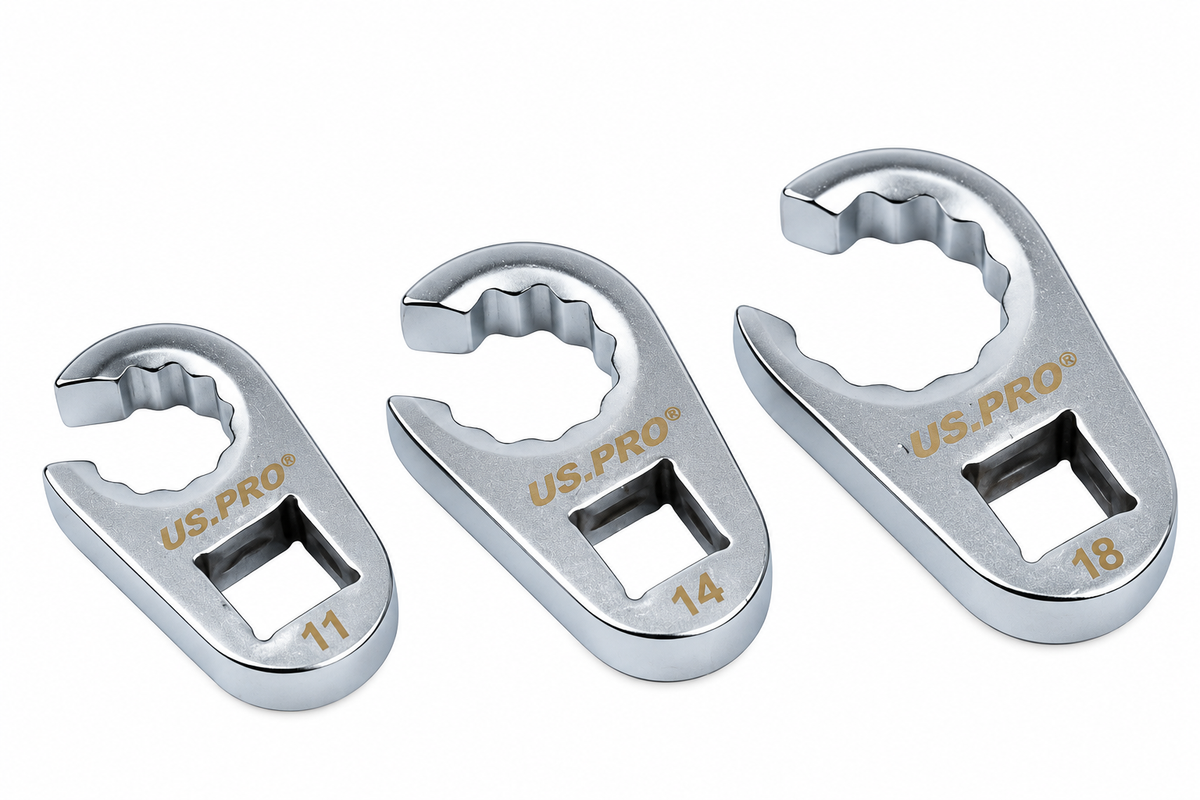 10Pc 3/8" Dr 12 Point Metric Crowfoot Wrench Se - US PRO 7549