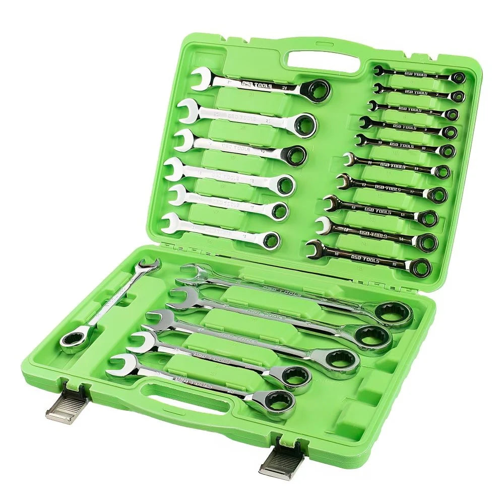 Ratchet Spanner Fixed Head Wrench 22Pcs Tool Set Mechanic tools DS1059