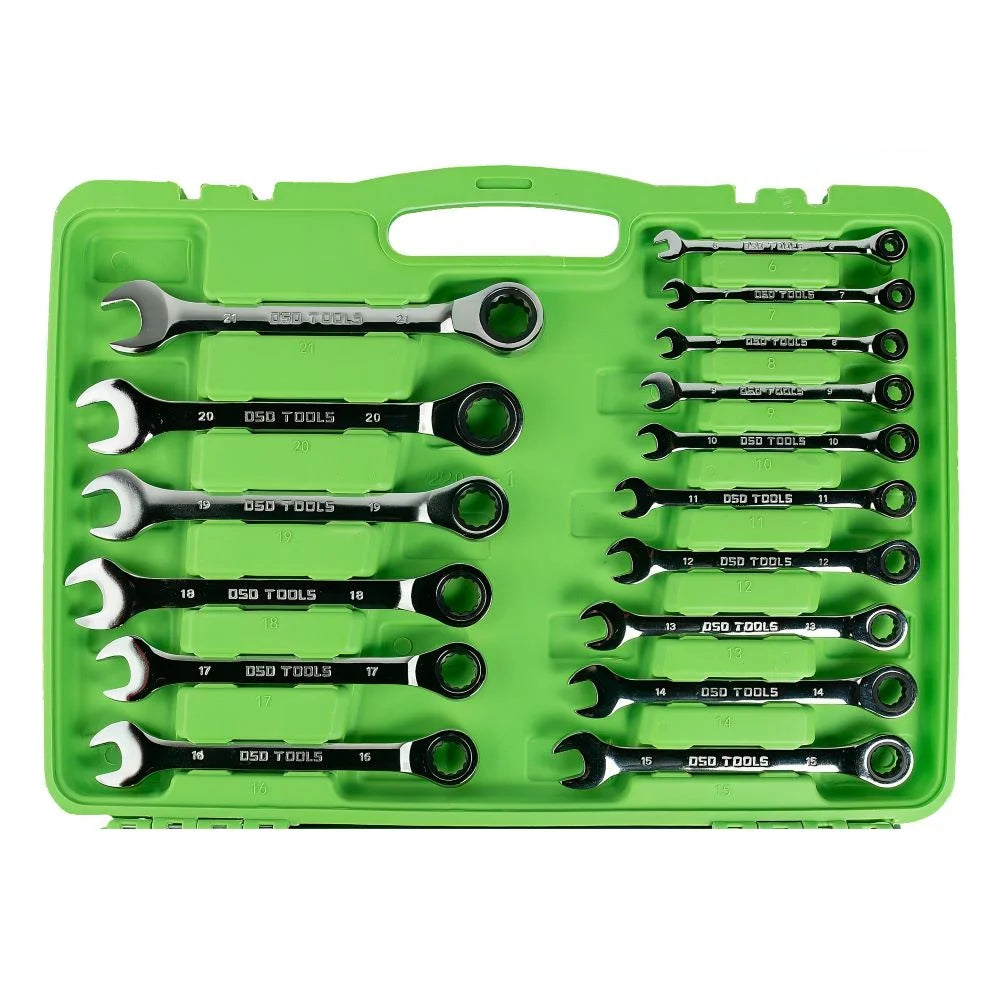 Ratchet Spanner Fixed Head Wrench 22Pcs Tool Set Mechanic tools DS1059