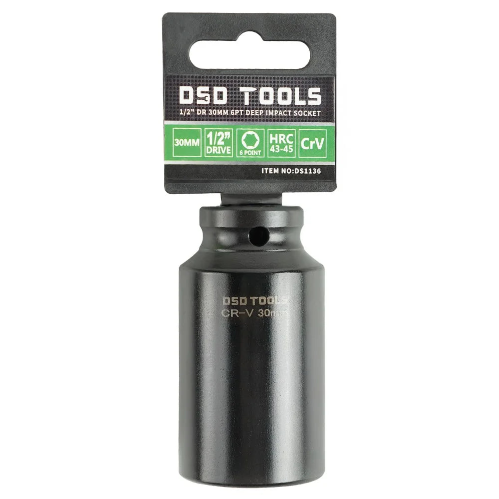 30mm Deep 1/2" Dr Impact Socket 6PT DS1136