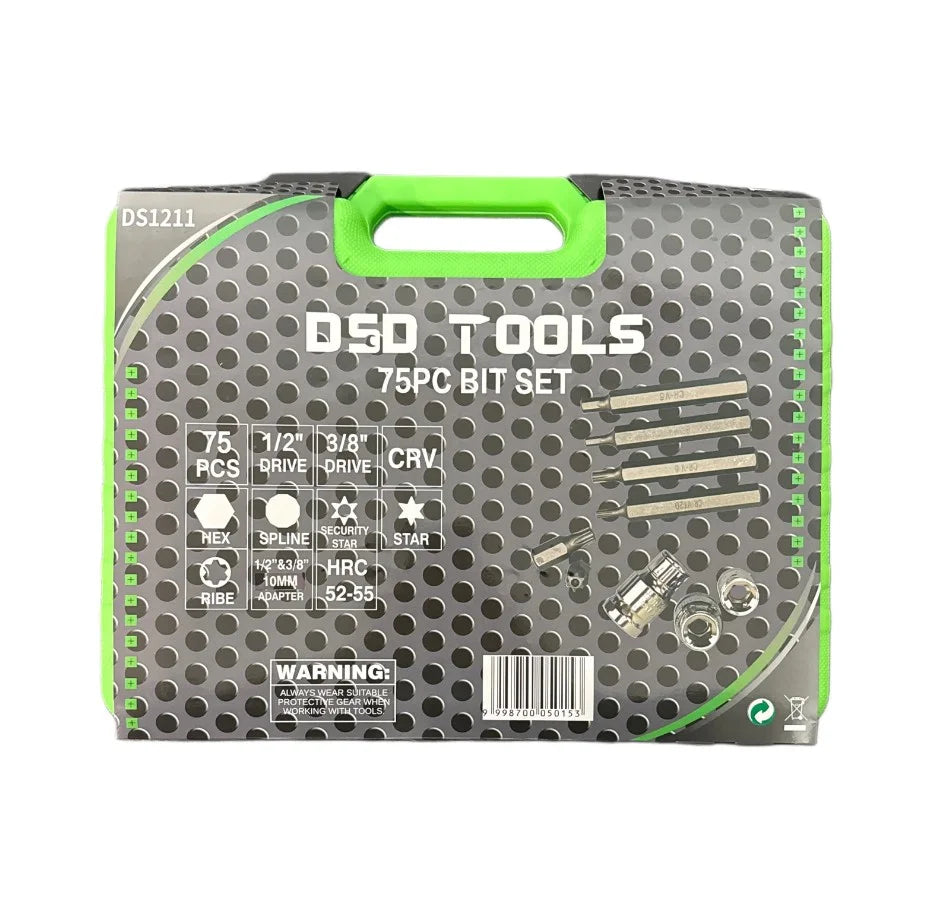 75pc Bit Set with Adapters DS1211