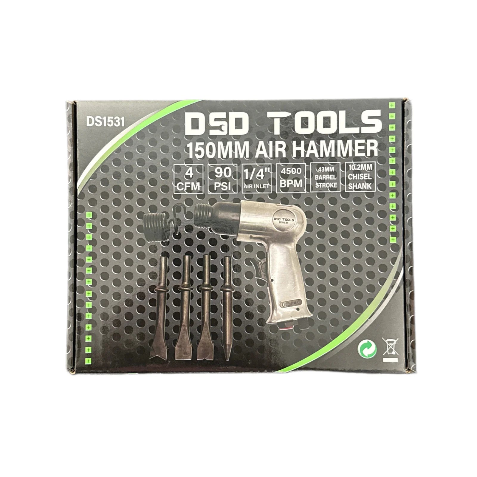 150mm Air Hammer Chisel 4500bpm 43mm Barrel Stroke DS1531