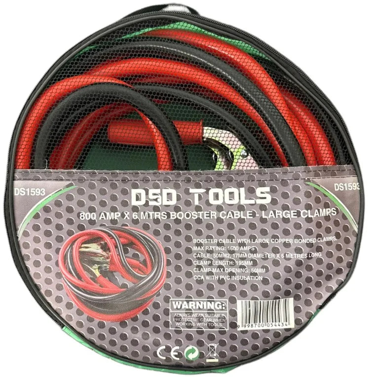 800 Amp X 6 Mtrs Booster Cable – Large Clamps DS1593