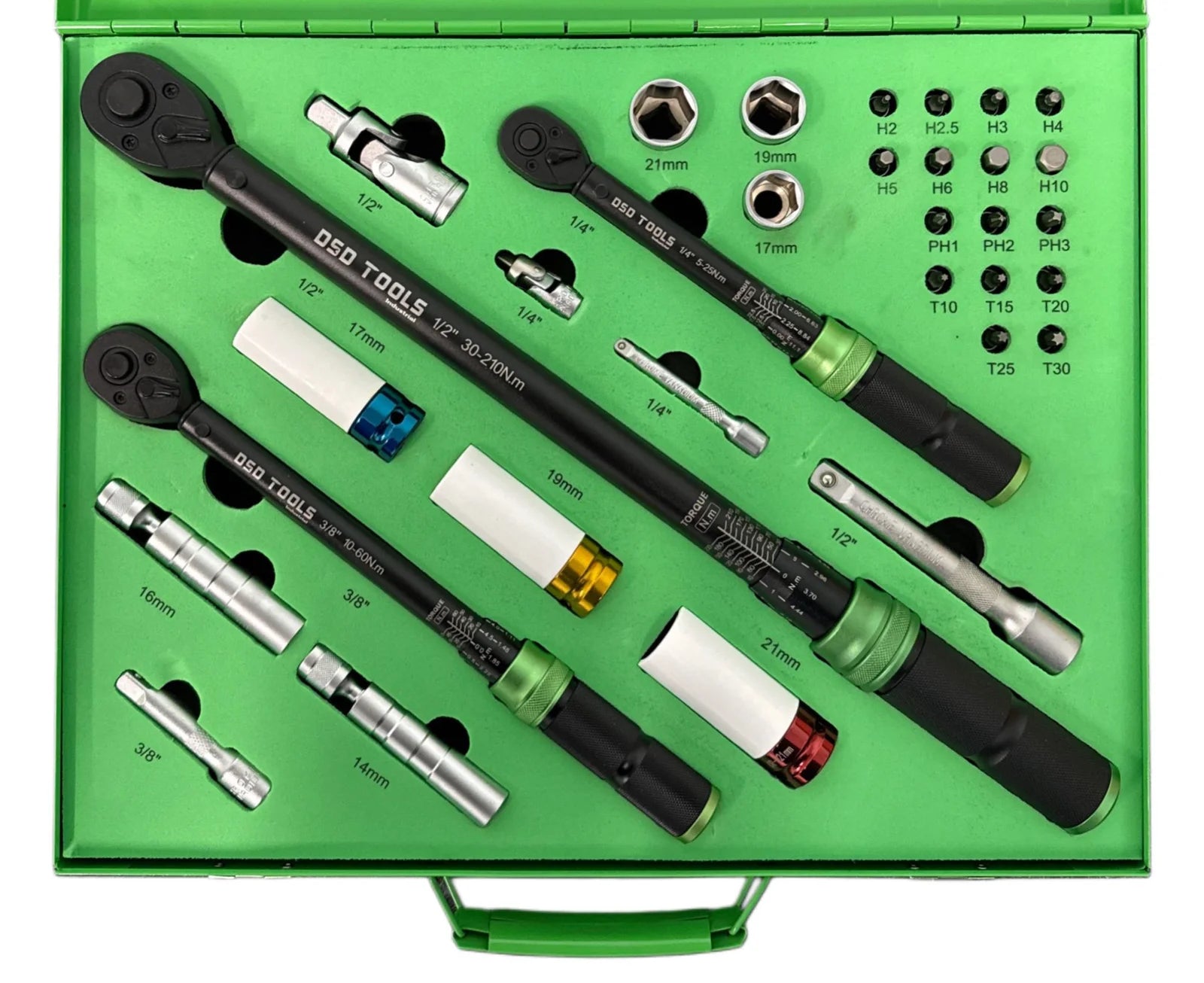 US PRO INDUSTRIAL 3/8" DR Cheie dinamometrică 5 - 60 NM Cap bidirecțional cu clichet 