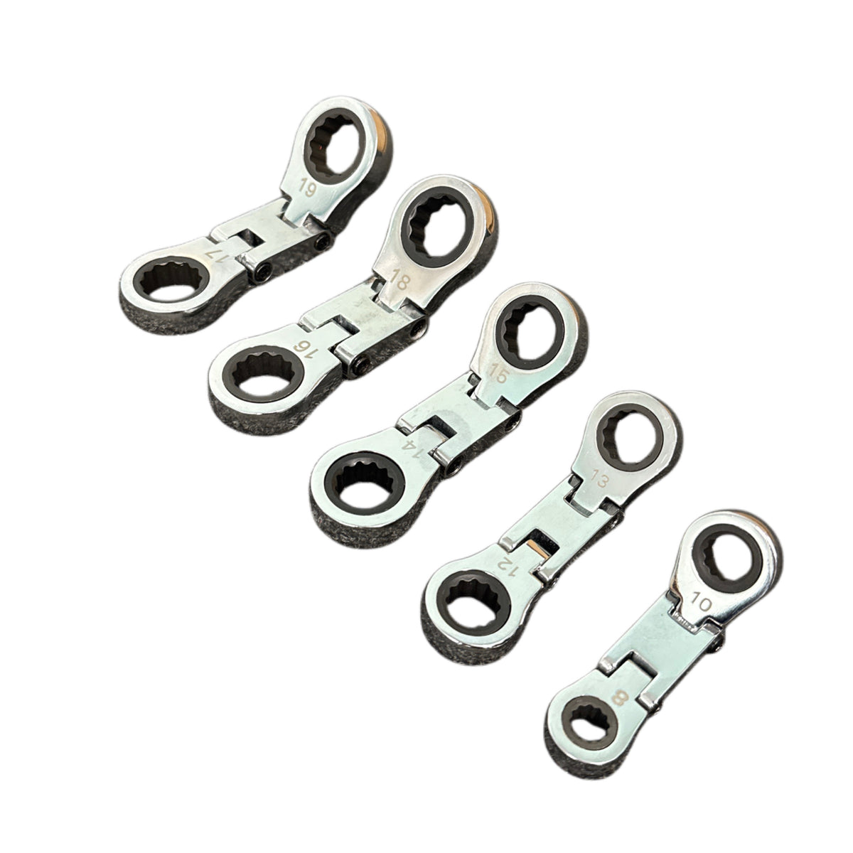 5pc Metric Stubby Flexi Double Ring Gear Ratchet Wrench Set DS1927
