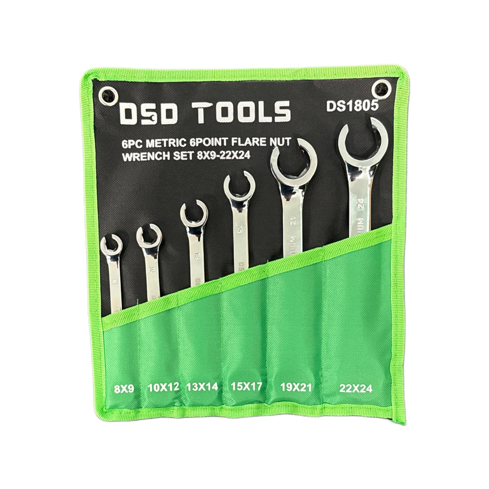 6pc Metric 6 Point Flare Nut Wrench Set DS1805
