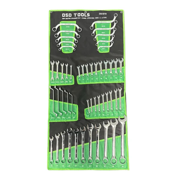 50pc Metric Spanner Set – Combi – Open End – Ring – C – S Type DS1819