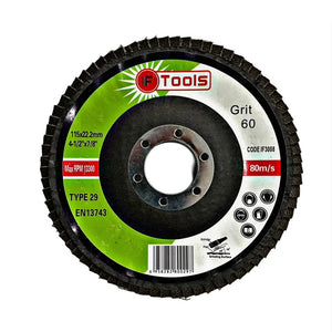 FLAP DISCS 60 GRIT OXIDE - 115 X 22.2MM PACKS OF 10 DS3008