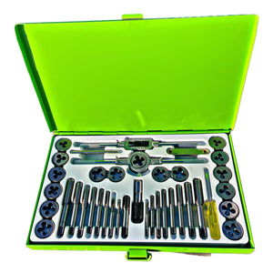 40pc Metric Tap and Die Set Alloy Steel Pitch Gauge M3 - M12 DS1344
