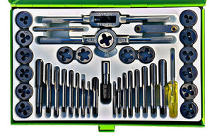 40pc Metric Tap and Die Set Alloy Steel Pitch Gauge M3 - M12 DS1344
