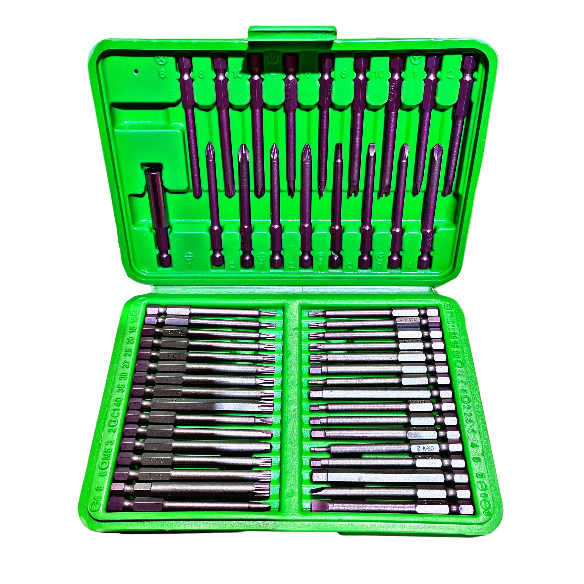 50pc Extra Long Security Bit Set, Torx, Tamper, Hex, Spline DS1214 ...