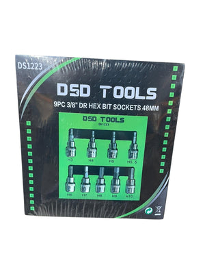 9PC 3/8" DR Hex Allen Bit Sockets 48mm Long 3 - 10mm DS1223