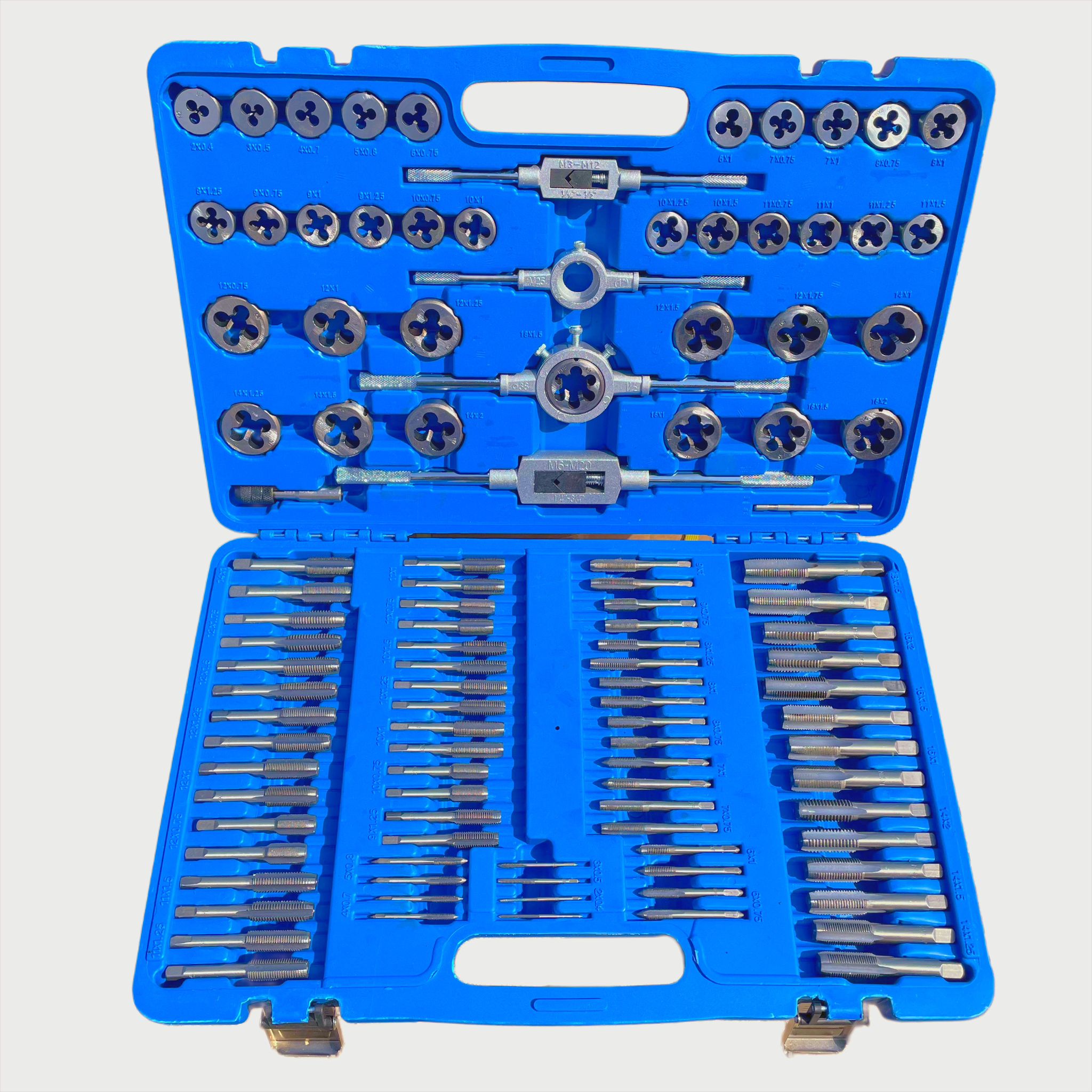Tap and Die Set 110Pcs Metric Size M2 to M18 Bearing Steel Threading T ...