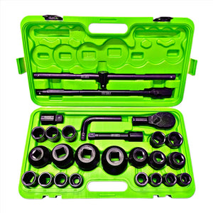 27pc 3/4" & 1" dr 6pt Shallow Impact Socket Set, Ratchet DS1148