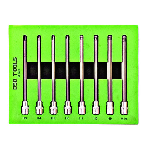 Set de prize Torx Star Bit 1/2" Dr 9 piese 140 mm lungime T27 - T70 Instrument
