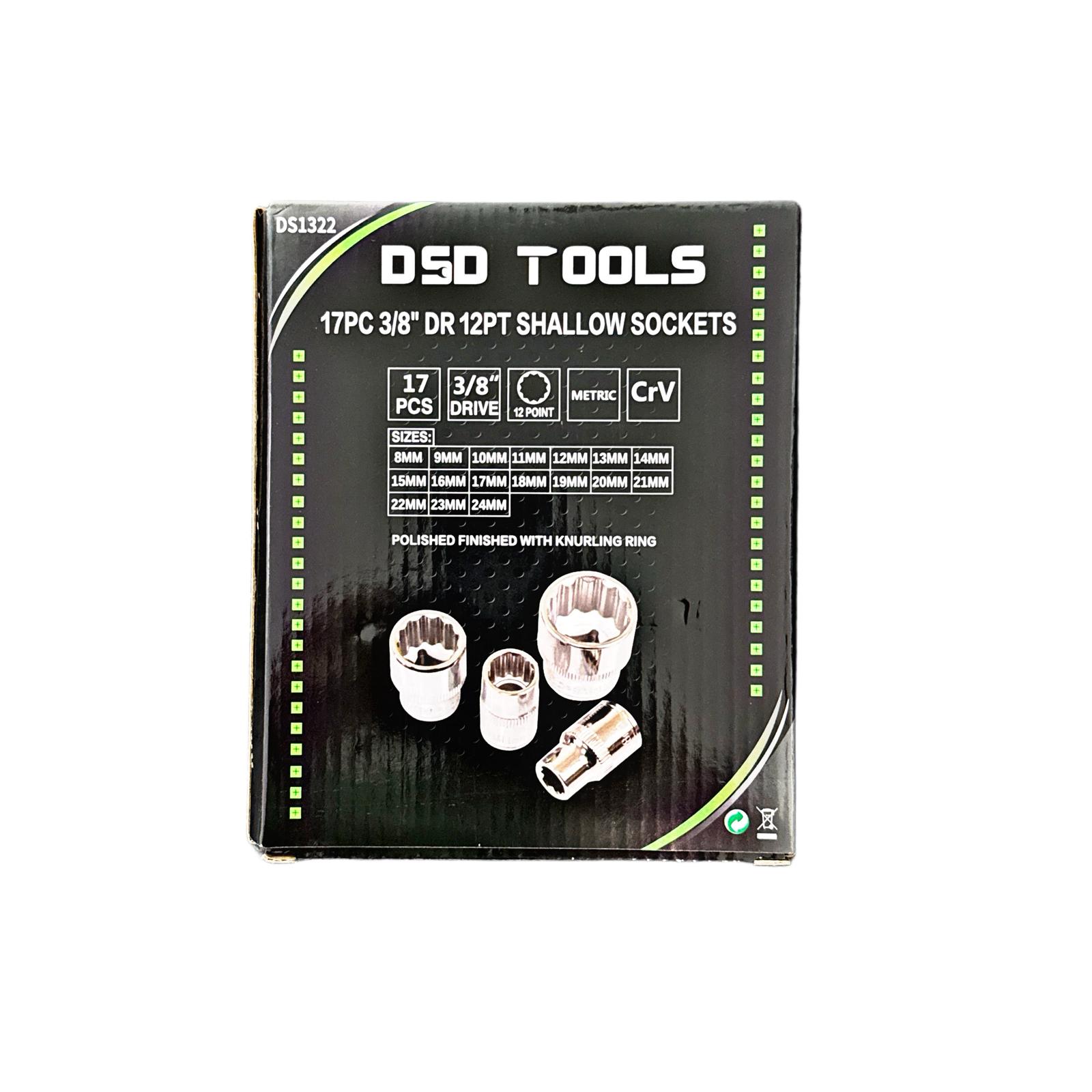 US PRO Tools 17 buc 3/8 Dr. Prize superficiale 12 puncte 8 - 24 mm 