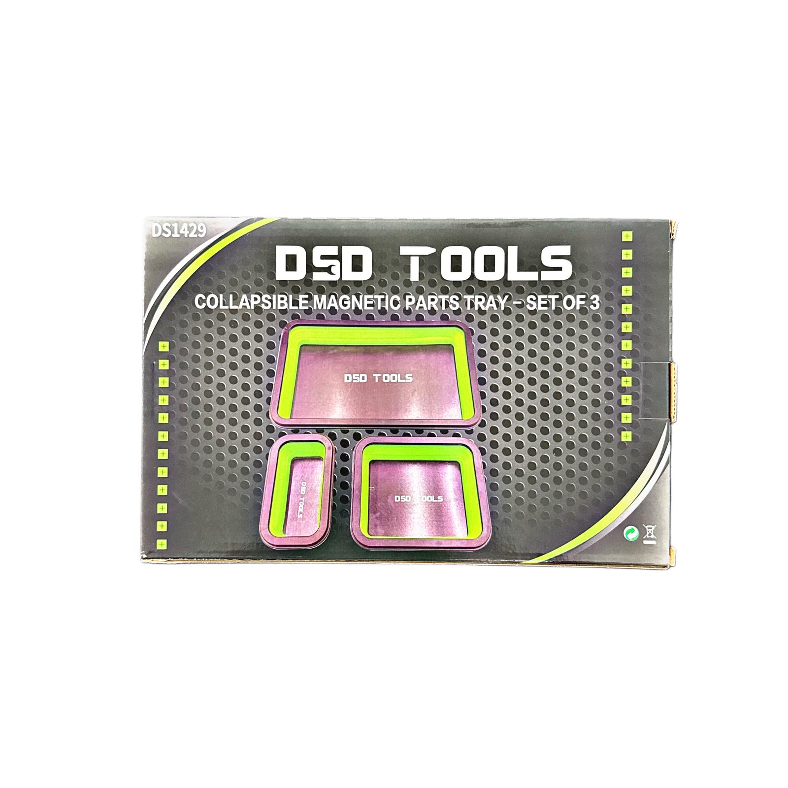 Set de 3 tavi pentru piese magnetice pliabile, rezistente la ulei