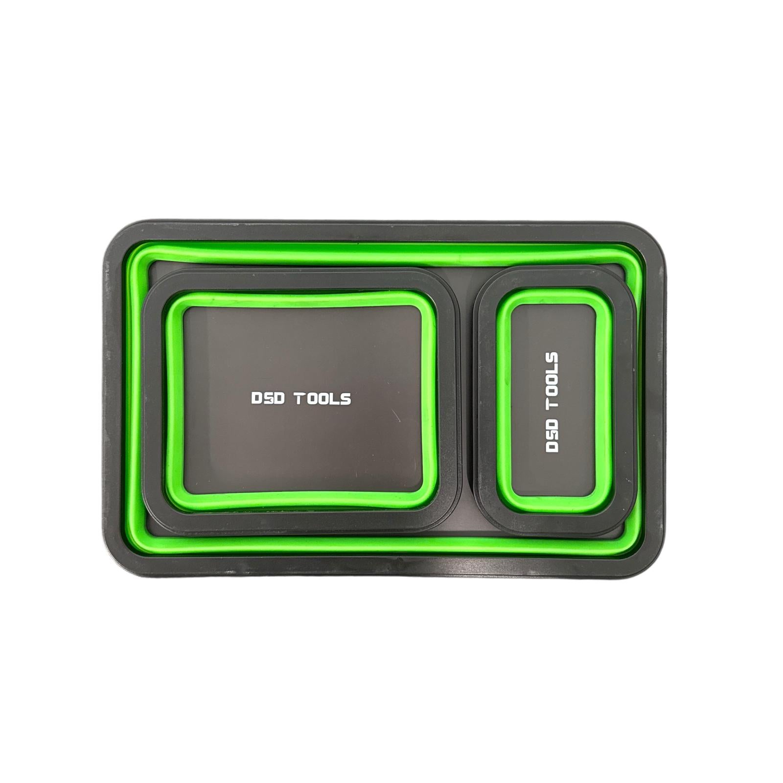 Set de 3 tavi pentru piese magnetice pliabile, rezistente la ulei