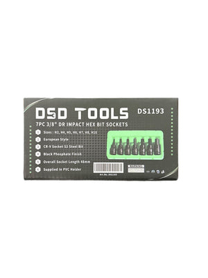 7PC 3/8" DR Impact Hex Bit Socket Set H3 - H10 DS1193