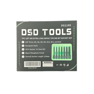 7pc 3/8″ Dr Extra Long Impact Spline Bit Socket Set DS1195