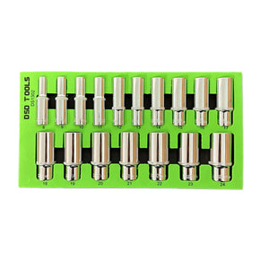 17pc 3/8″ dr 12pt deep sockets 8 – 24mm DS1302