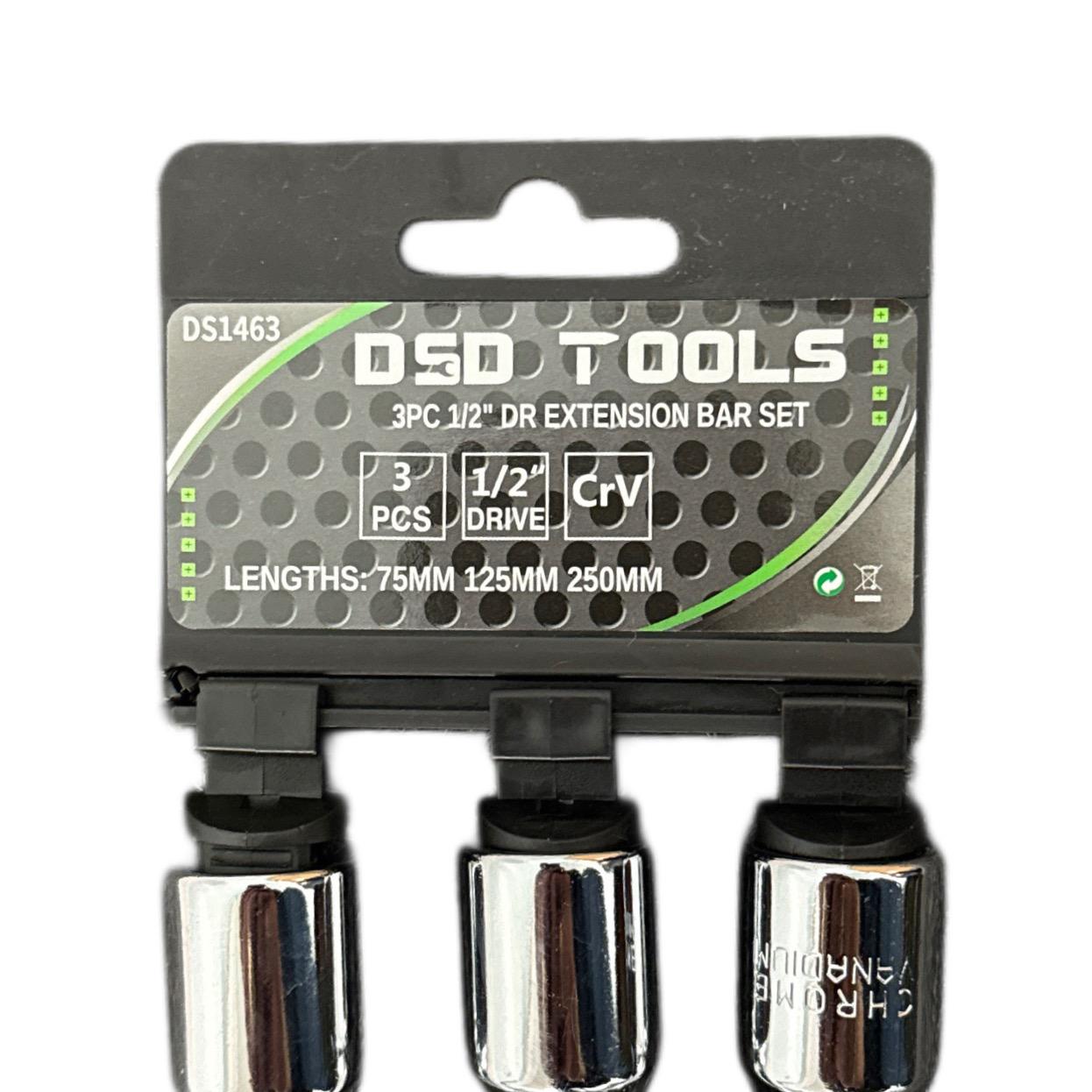 Set de bare de extensie US PRO 3 buc 1/2 inchi 75, 125, 250 mm lungime