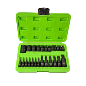 Set de prize Torx Star Bit 1/2" Dr 9 piese 140 mm lungime T27 - T70 Instrument