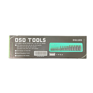 Set de prize Torx Star Bit 1/2" Dr 9 piese 140 mm lungime T27 - T70 Instrument