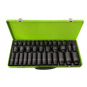 13 bucăți 1/2 dr 6pt prize de impact adâncime metrice 13 - 32 mm