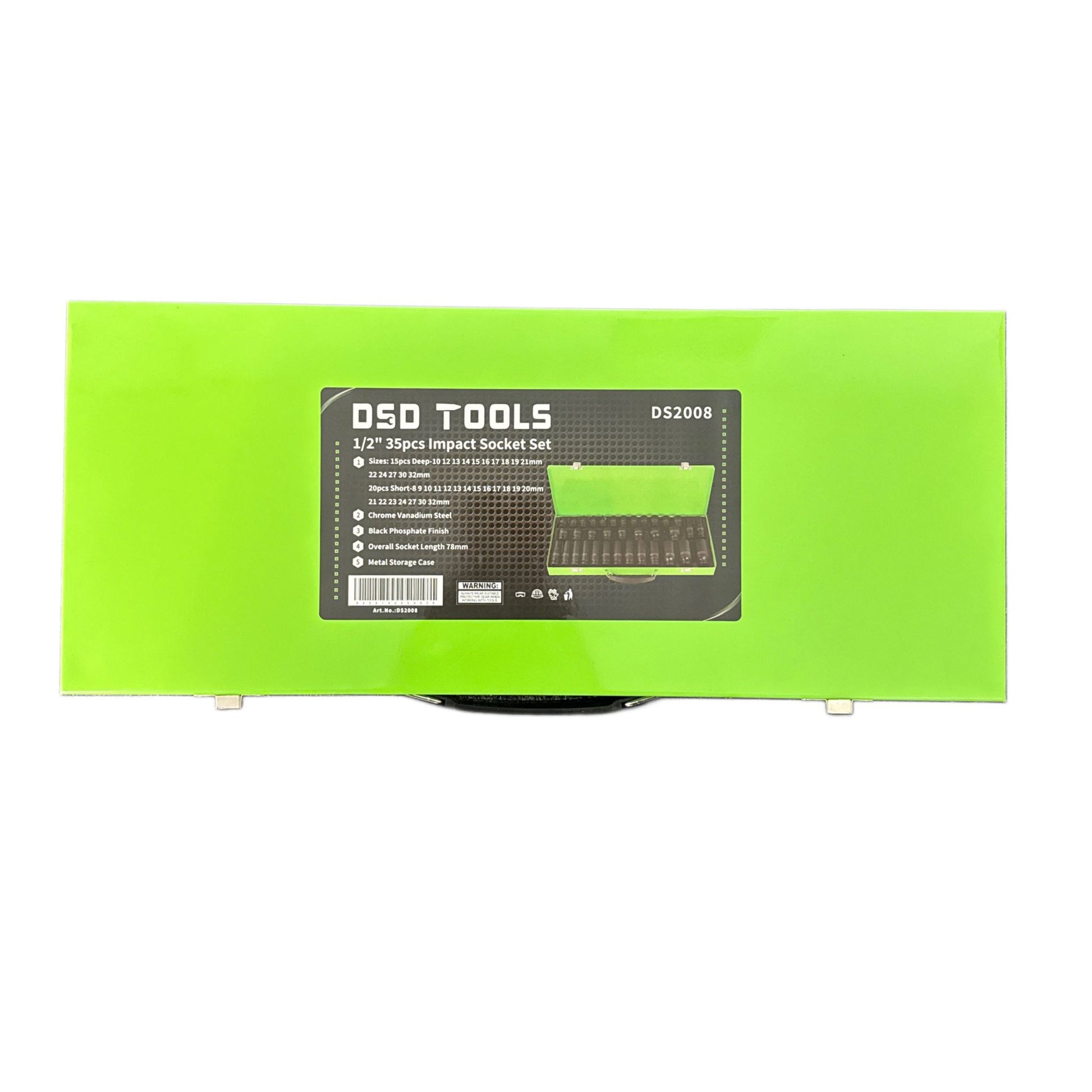 35pc 1/2″ Dr 6Pt Impact Socket Set In Metal Case 8-32MM DS2008