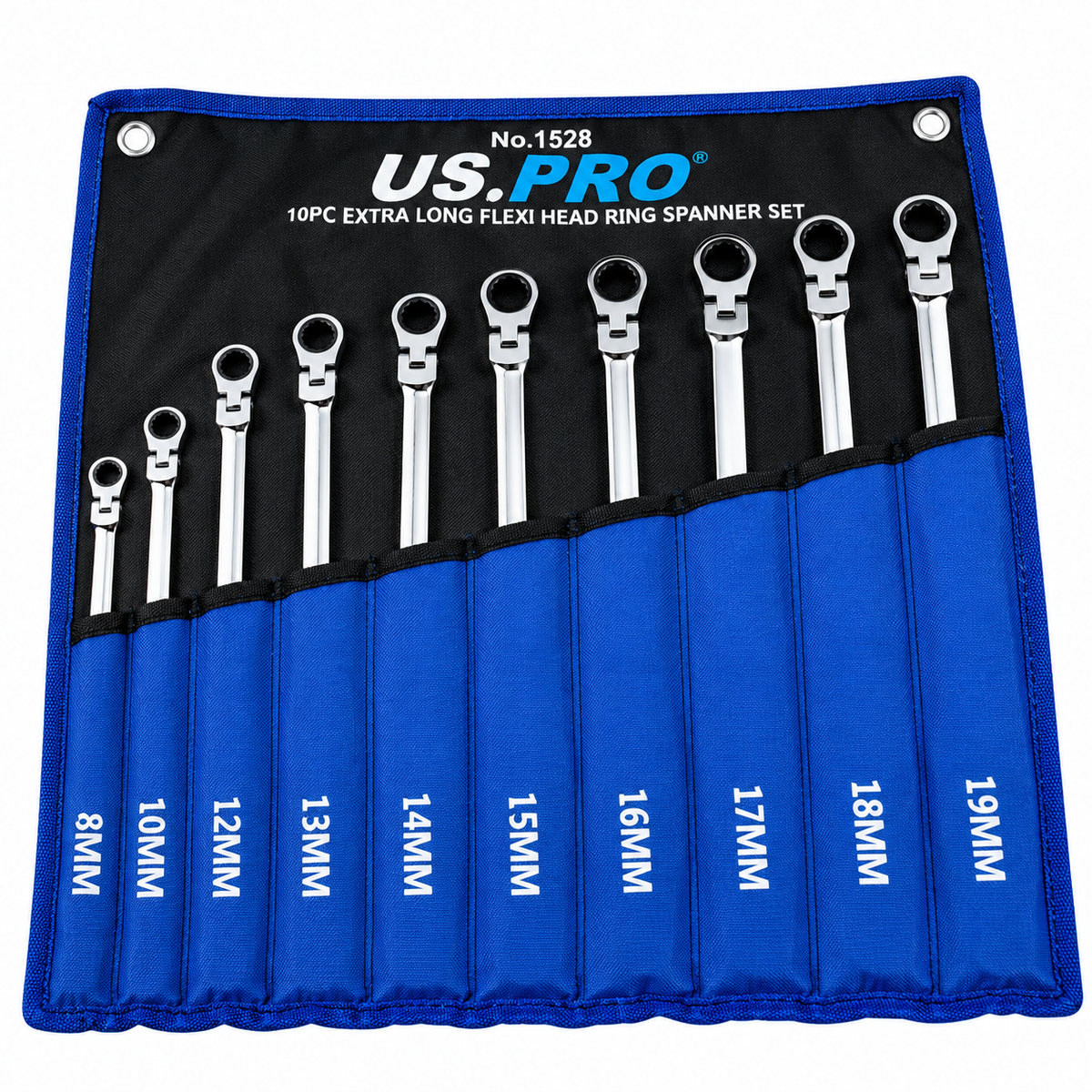10Pc Extra Long Double Ring Single Flexi Gear - US PRO 7638