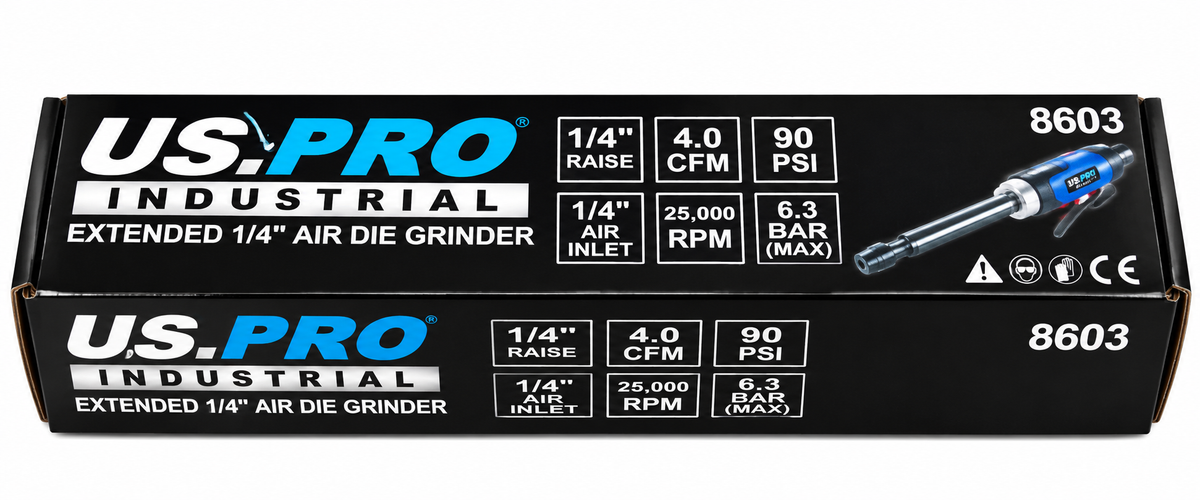 Extended 1/4" Air Die Grinder - US PRO 8603